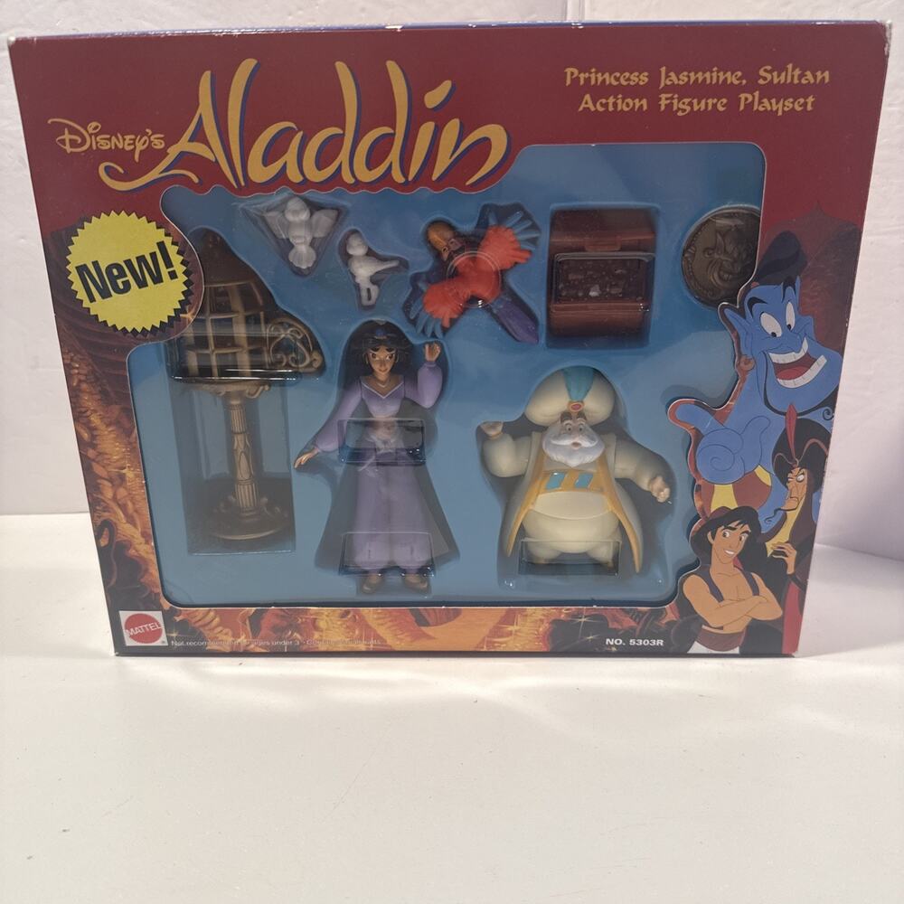 1992 Disney Aladdin Set Princess Jasmine and Sultan Figure Playset #5303R